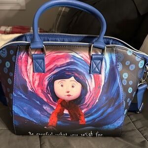 Loungefly Coraline Blue and Gray Satchel